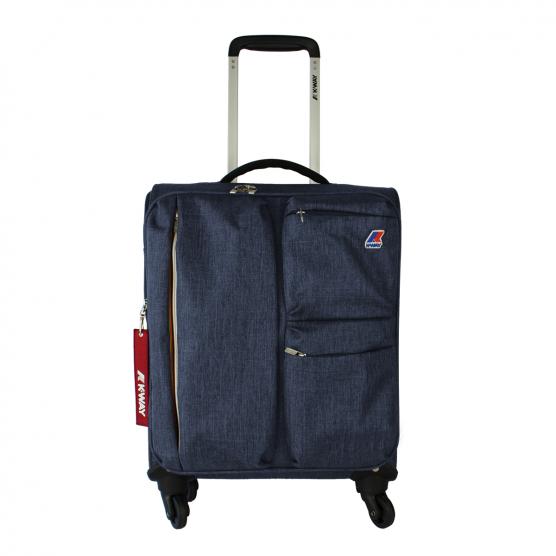 K-way trolley cabin 4 ruote con tasche esterne blu navy